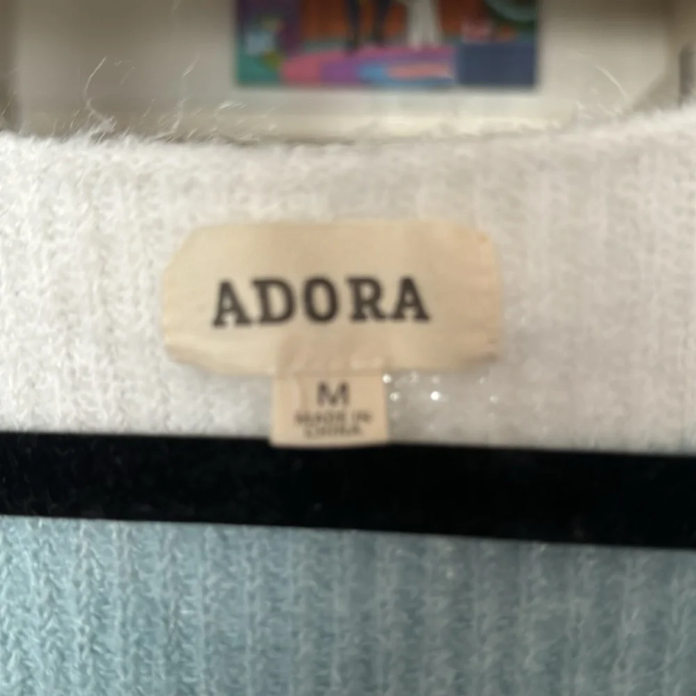 Medium ADORA Perfectly Me, Knit Sweater, Blue and Off-W hite - Picture 3 of 4